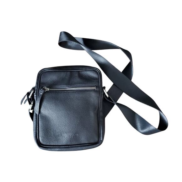 Bolongaro Trevor Sheep Leather Crossbody Purse Womens Small Black Adjustable Zip - Picture 1 of 15